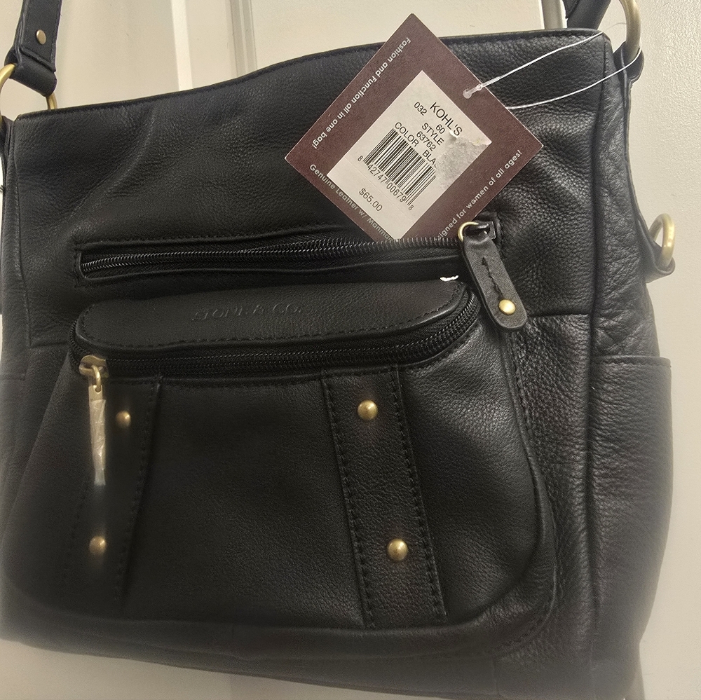Stone & Co. Black Leather Crossbody Bag